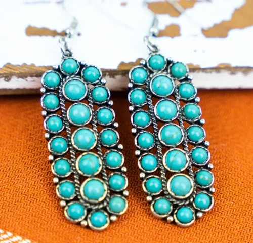 Round Turquoise Earrings 22.00