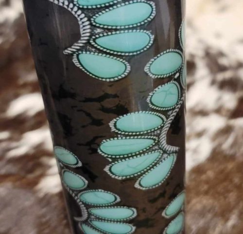turquoise and black tumbler 34.00
